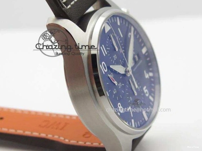 MIROTIME 0219 HighQuality Pilot Chrono 377714 “Le Petit Prince” ZF Best Edition Blue Dial On Brown Leather Strap A 7309